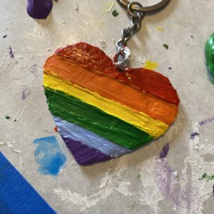 Rainbow Heart Keychain